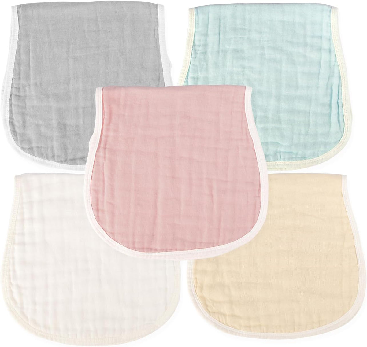 Baby Muslin Burp Cloths. (5 Pack)