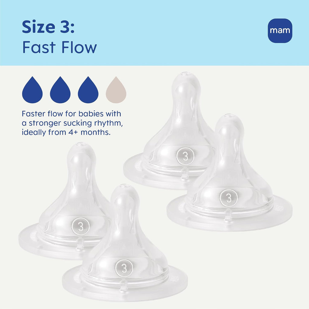 Baby Bottle Anti-Colic Fast Flow Nipples, Fits All  Bottles, 4 Pack