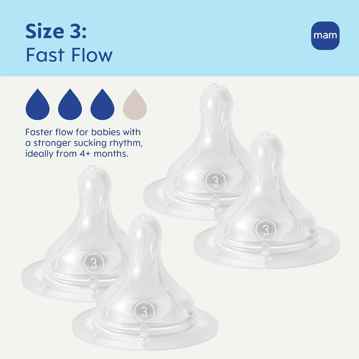 Baby Bottle Anti-Colic Fast Flow Nipples, Fits All  Bottles, 4 Pack