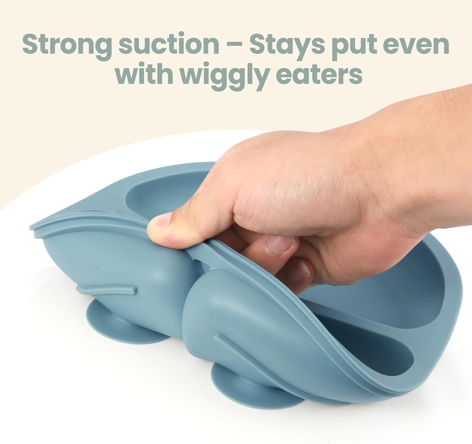 2 Pack Baby Plates with Suction, Silicone Forks and Spoons Set