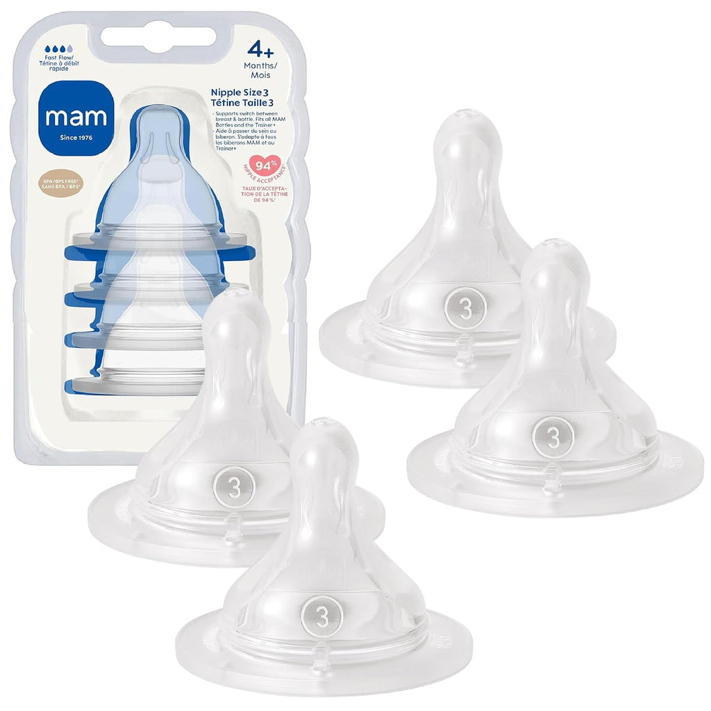 Baby Bottle Anti-Colic Fast Flow Nipples, Fits All  Bottles, 4 Pack