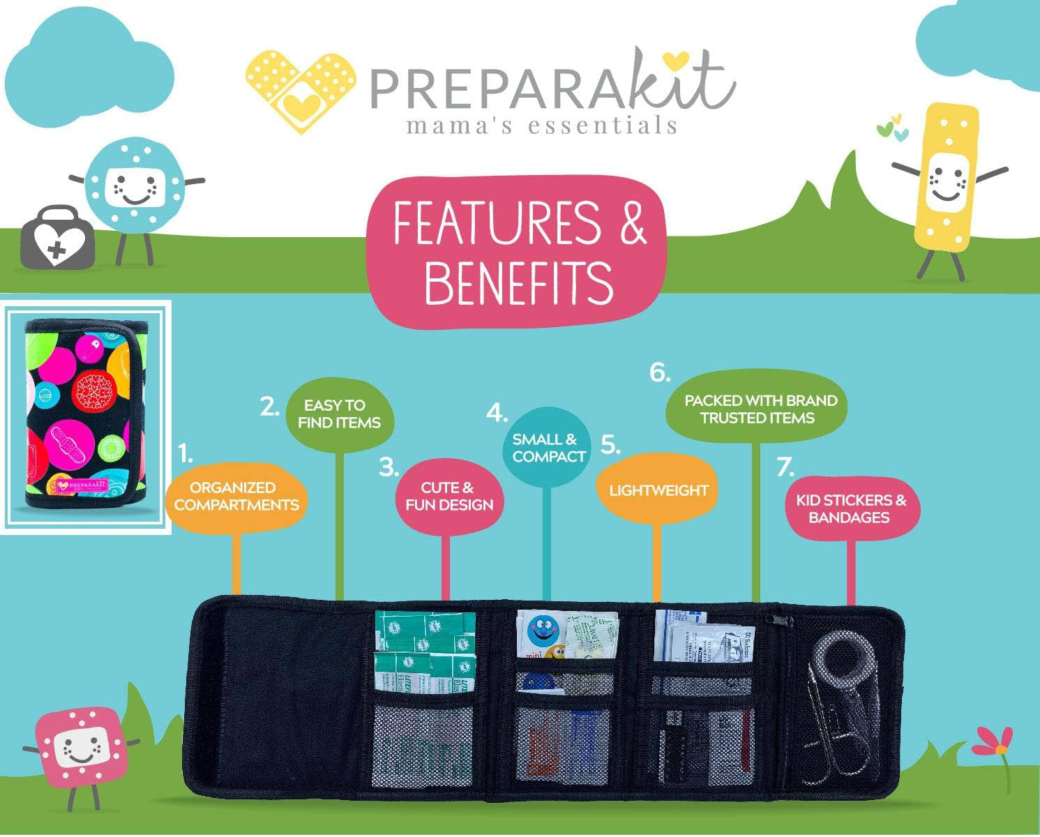 Small Compact First Aid Kit for Kids